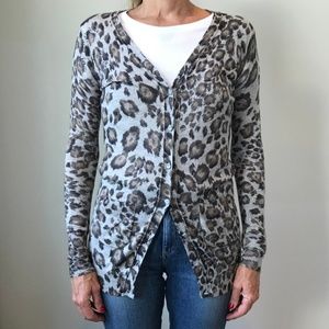 Rebecca Taylor Leopard Print Cardigan